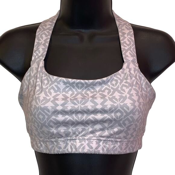 Gapfit Medium Impact Gray & White Sports Bra - Picture 1 of 4
